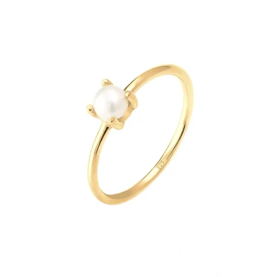 Afbeelding van Elli SÜSSWASSERPERLE Filigran Ring goldcoloured, Dames, Maat: 54, Gold coloured