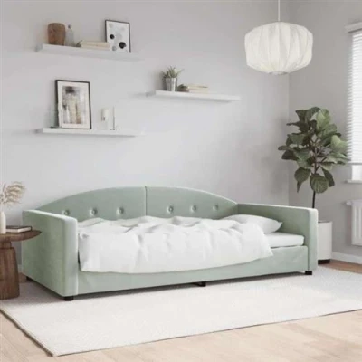 Afbeelding van vidaXL Slaapbank 100x200 cm fluweel lichtgrijs