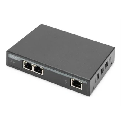 Image de DIGITUS Commutateur 2 x 10/100/1000 (4PPoE) + 1 (entrée PoE+) de bureau 4PPoE / PoE+ PoE (60 W)