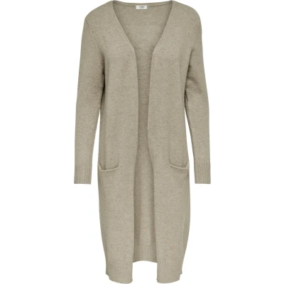 Afbeelding van JDY Jdymarco LONG Cardigan Vest, Dames, Maat: Large, Beige/melange