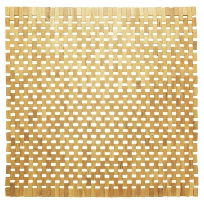 Afbeelding van Sealskin Woodblock Badmat Teak hout 60x60 cm Bruin