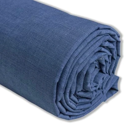 Afbeelding van IPEA Avio blauwe popeline katoenen stof, 200 cm x 150 cm, gemaakt in Italië, stof per meter voor naaien, kleding, voeringen, meubels, accessoires, patchwork, effen om te naaien