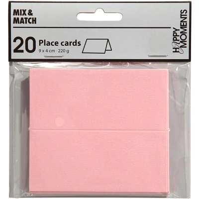 Afbeelding van Plaatskaarten, lichtrood, afm 9x4 cm, 220 gr, 20stuks