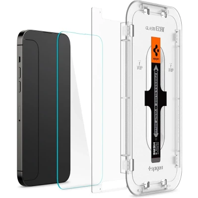 Afbeelding van Spigen Glass Met Montage Frame EZ FIT 2 Pack voor iPhone 14 Pro gehard glas