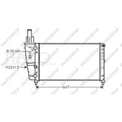 Afbeelding van PRASCO FT132R003 Radiateur Aluminium 578 322 23 Koelribben mechanisch gelast