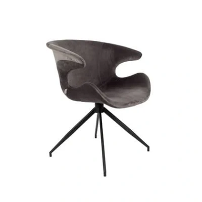 Afbeelding van Zuiver Mia Eetkamerstoelen met armleuning Grijs Set van 2