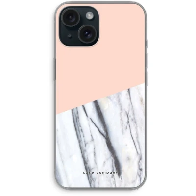 Afbeelding van Case Company® hoesje geschikt voor iPhone 15 A touch of peach Soft Cover Telefoonhoesje Bescherming aan alle Kanten en Schermrand