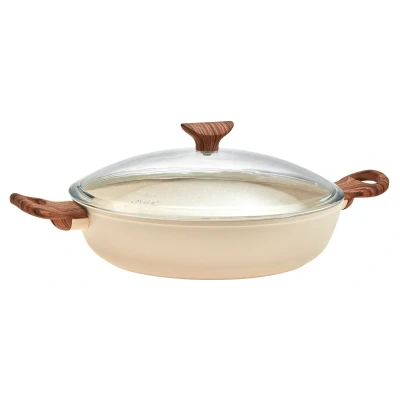 Afbeelding van Sambonet Hapjespan Rock &#039;n&#039; Rose Creme ø 28 cm / 3.6 liter standaard anti aanbaklaag