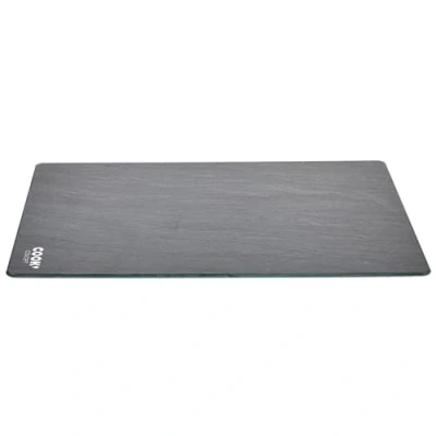 Afbeelding van Cook Concept KD3349 Snijplank, rechthoekig, gehard glas, leisteeneffect, zwart en grijs, H 0,4 x 30 40 cm