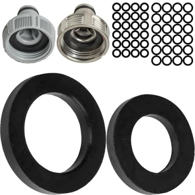Afbeelding van 50 stuks vervangende platte afdichtingen voor G tuininsteeksystemen 1/2 inch en 3/4 inch, compatibel met Gardena kraanaansluitingen 21 26,5 mm, diameter 19 x 11 24 16 rubber,