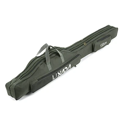 Afbeelding van Lixada vistas, draagbaar, opvouwbaar, hengel, haspel, outdoor, transporttas, 100 cm/130 cm/150 cm, legergroen, tasorganizer