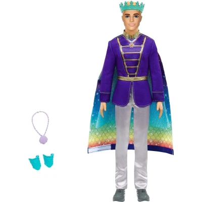 Afbeelding van Barbie Dreamtopia 2 in 1 Ken GTF93 transformatie prins pop, om te bouwen tot Newt met outfits en accessoires, kinderspeelgoed