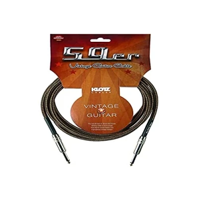 Image de Câbles guitare KLOTZ VIN 0600 59 VINTAGE NOIR / JAUNE 6 M Cable jack