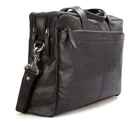 Afbeelding van Spikes &amp; Sparrow Leren Laptoptas 15.6 inch 24484 Zwart