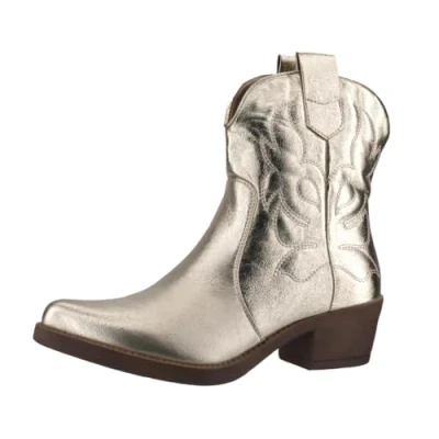Afbeelding van Elara Cowboy/Bikerlaarsjes, Dames, Maat: 38, Goldfarben Kunststof