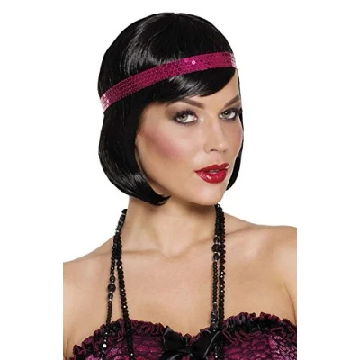 Afbeelding van Boland Pruik Charleston Zwart Steil Kort Vrouwen 20&#039;s Roaring Twenties Glitter and Glamour
