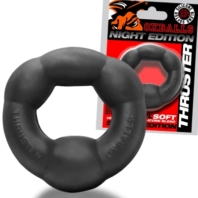 Afbeelding van Oxballs Thruster Cockring Night Edition Siliconen/TPR Zwart