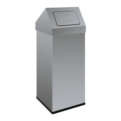 Afbeelding van Prullenbak Carro Push 110ltr pushklep rvs