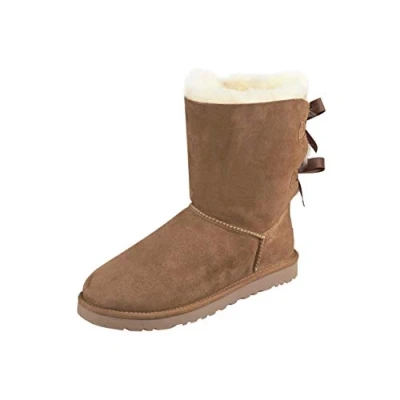 Afbeelding van UGG Bailey BOW Korte laarzen, Dames, Maat: 36, Chestnut Schaapsleer