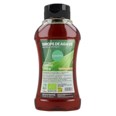 Afbeelding van Naturitas Essentials 100% pure biologische agavesiroop met druppelbescherming, 700 g, prebiotisch, lage glycemische index, alternatief voor suiker