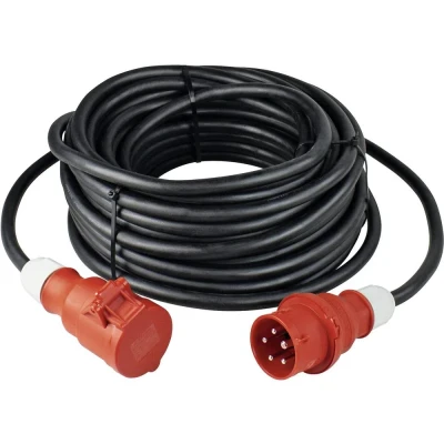 Afbeelding van AS Schwabe 60517 Stroom Verlengkabel 16 A Zwart 10.00 m H07RN F 5G 2,5 mm² Met fasewisselaar