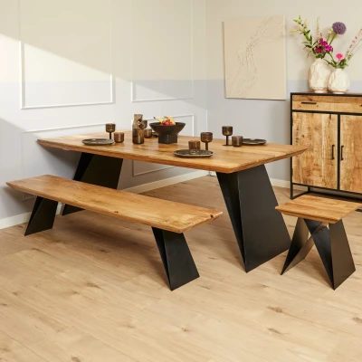 Afbeelding van Homestylingshop Eettafel 200 cm houten tafel eetkamertafel