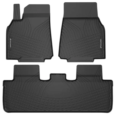 Afbeelding van WALSER Hoogwaardige automatten compatibel met Tesla Model Y (5YJY) 03/2019 Vandaag 100% op maat gemaakt Made in EU Robuuste vloermatten