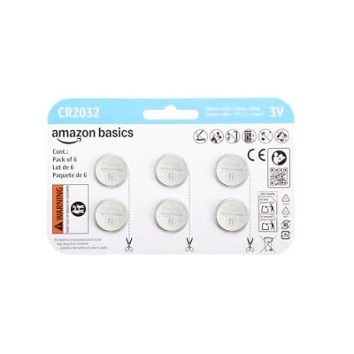Afbeelding van Amazon Basics Lithium knoopcel batterijen, CR2032, 6 stuks
