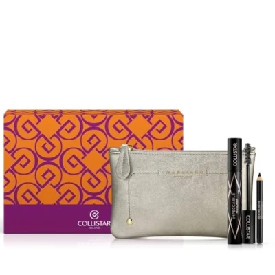 Afbeelding van Collistar XMAS SET 2024 Makeup Impeccabile Mascara + MINI Professionale EYE Pencil Black Metallic Beauty BAG Makeupset, Dames, Maat: One Size,