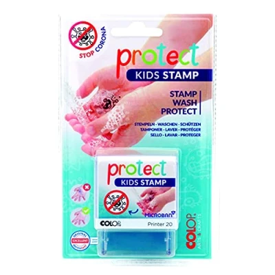 Afbeelding van Colop printer 20 Microban, Protect kids stamp, stempel die kinderen helpt hun handen goed te wassen