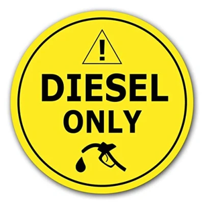 Afbeelding van 10 stuks dieseltankdopstickers, slechts Ø 7 cm, zelfklevend met uv bescherming voor buiten en binnen
