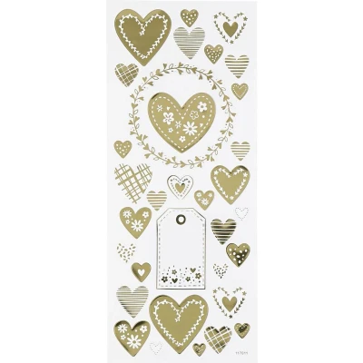 Afbeelding van Creativ Company Stickers Goud Harten, 1 Vel