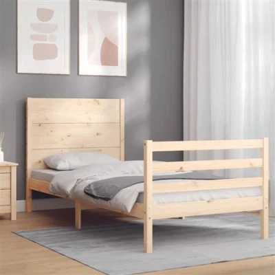 Afbeelding van Bedframe Met Hoofdbord Massief Hout Honingbruin 200X200 cm 90 x 200 / Naturel