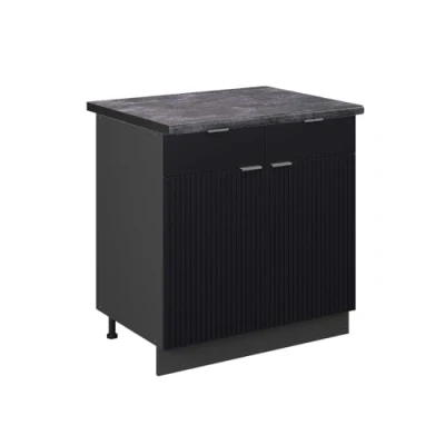 Afbeelding van Vicco Keukenonderkast Fame Line, Zwart gestreept/Antraciet, 80 cm , WB Antraciet