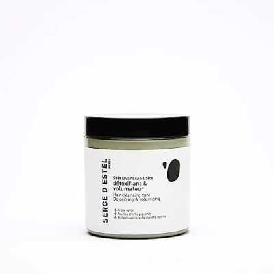 Afbeelding van SERGE D&#039;ESTEL PARIS Masker voor vettig haar, 250 g. Reinigt en balanceert overtollig talg op het 100% veganistisch 97,5% natuurlijk hoofdleer, brengt volume glans aan snel haar.