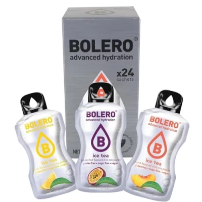 Image de Bolero boissons ICE TEA MIX STICKS 24x3g I boisson rafraîchissante en poudre sans sucre édulcorée à la stévia hypocalorique vitamine C