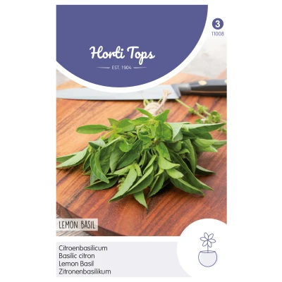 Afbeelding van Basilicum Citroensmaak Lemon Basil Kemangi Hortitops