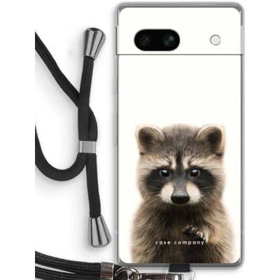 Afbeelding van Case Company® hoesje met Koord geschikt voor Google Pixel 7A Rocco Telefoonhoesje Zwart Bescherming aan alle Kanten en Over de Schermrand