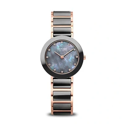 Afbeelding van Bering Analoog kwartshorloge voor dames met roestvrij staal/keramische armband en saffierglas, roségoud/roségoud, roségoud/roségoud