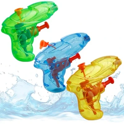 Afbeelding van Lot de 3 mini pistolets à eau pour enfants Grande portée et réservoir Pistolet pulvérisateur aux couleurs vives Environ 8 cm