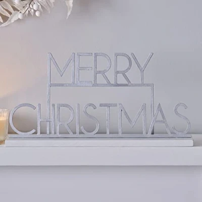 Afbeelding van Ginger Ray Schoorsteen decoratie Merry Christmas 24 x 28 6,5 cm
