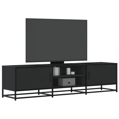 Afbeelding van Tv meubel 160x35x41 cm bewerkt hout en metaal zwart