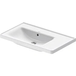 Afbeelding van Duravit D Neo wastafel 80x48x17cm 1 kraangat rechthoek Keramiek Wit