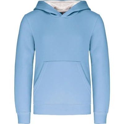 Afbeelding van Kariban Kinder hooded sweater met gecontrasteerde capuchon K453 Sky Blue / White