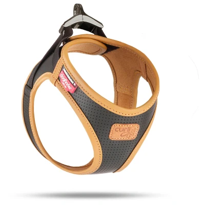 Afbeelding van Curli Apple Leather Harness Zwart Hondentuig 38.3 43.3 cm