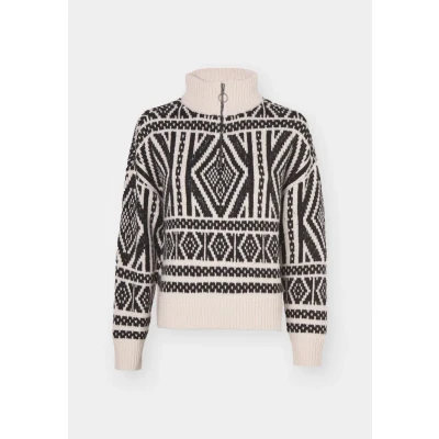 Afbeelding van ONLY Onlfelicia ZIP Trui, Dames, Maat: Small, Pumice stone/black
