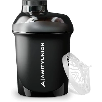 Afbeelding van AMITYUNION Proteïneshaker 400 ml met zeef eiwitshaker kleine lekvrije BPA vrij schaal voor weiproteïne shakes, concentraat van