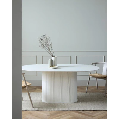 Afbeelding van Kelly ovale eettafel 95x180 cm wit