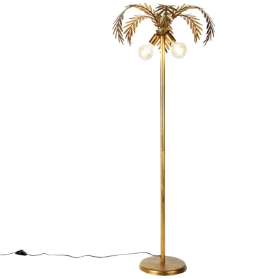 Afbeelding van QAZQA Vintage vloerlamp goud 156 cm 2 lichts Botanica