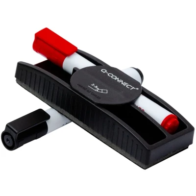 Afbeelding van Q connect Bordenwisser stifthouder, Magnetisch, Met 2 Whiteboardmarkers